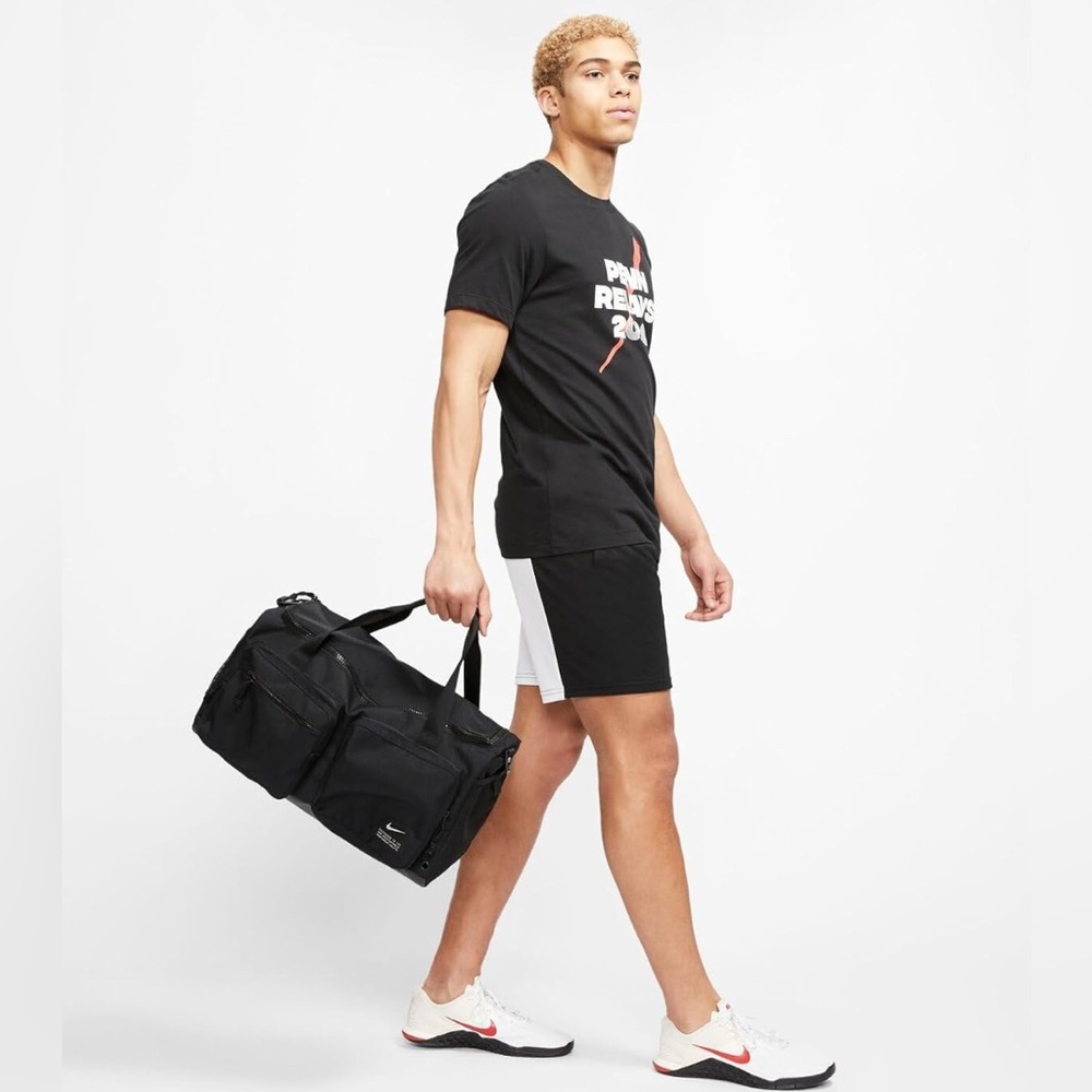 NEW NIKE Utility Power Gym Bag CK2795-010 BLACK/BLACK/ENIGMA STONE - Picture 7 of 7